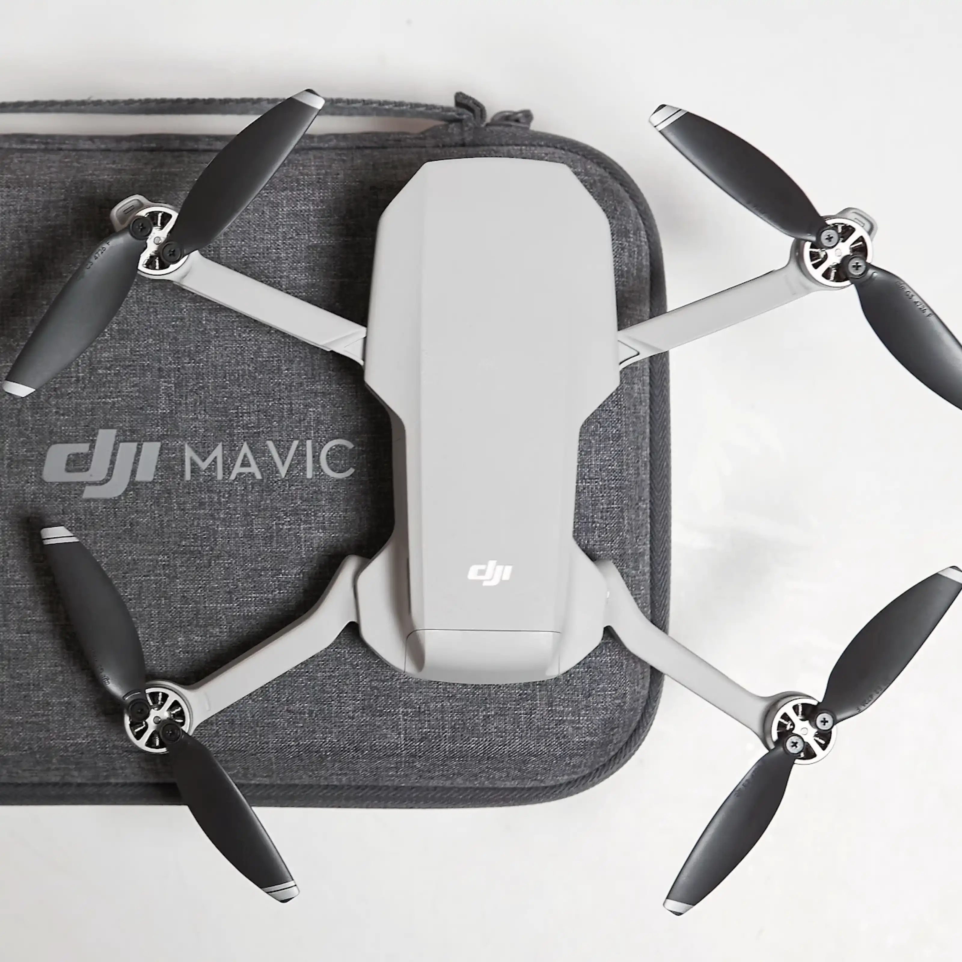 Drone sitting on case ready to go